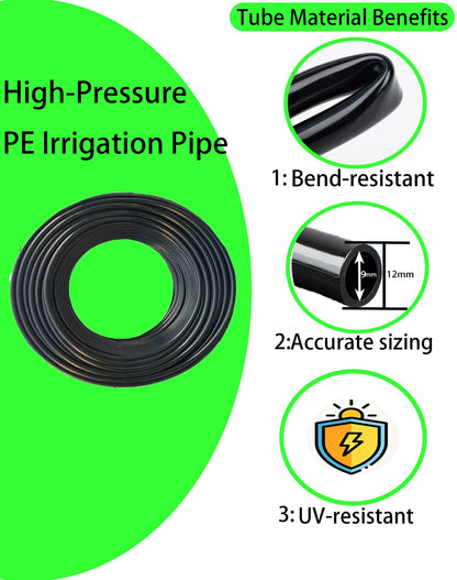 Drip Irrigation System,Automatic Garden Watering System, 360 Adjustable Mist Sprayer Nozzle, High Volume Water Flow Rotating Sprinkler Head for Garden,Patio,Potted Plants, Fine Misting to Jet Spray
