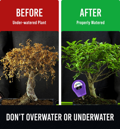 GROWIT Soil Water Monitor for Plants - Soil Moisture Meter | Hydrometer for Plants | Plant Moisture Meter Houseplants | Water Tester for Plants | Farming Indoor and Outdoor Plants-Purple