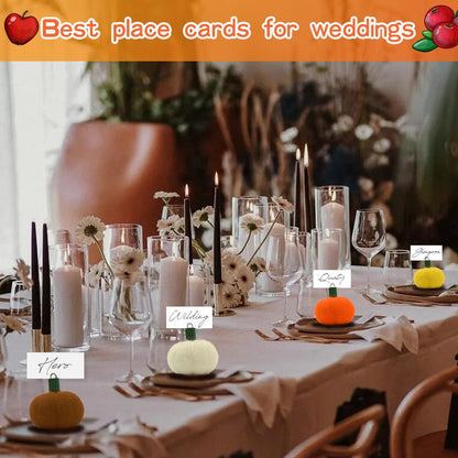 Groodo 8 Pieces Fall Decor Felt Pumpkin Place Card Holder, Thanksgiving Fall Name Card Holder Perfect for Thanksgiving Table Decor, Fall Themed Weddings, Bridal Brunches