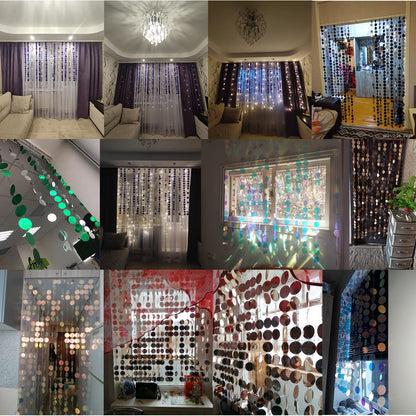 ECYC Ltd Sparkle Sequin Beaded Curtain Door String Curtains, PVC Sequin Bead Doorway Curtain Door Window Decor Room Divider Blind for Home Festivals Wedding Party Decorations (5 Strips, Black)