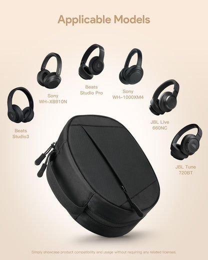Soft Case for Beats Studio Pro/Sony WH-1000XM4/ Sony WH-XB910N/ Beats Studio3 Headphone, Soft Shell Travel Protective Carrying Cover Storage Bag, Black