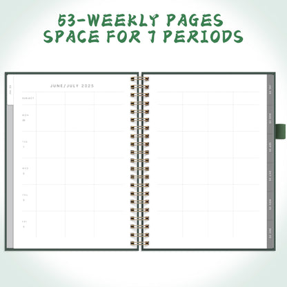 And Per Se Teacher Planner 2025-2026 Academic Year -Teacher Lesson Planner from July 2025 to June 2026, 8.5" x 11", Weekly & Monthly Planning for Teachers with Monthly Tabs, Stickers (Forest Green)