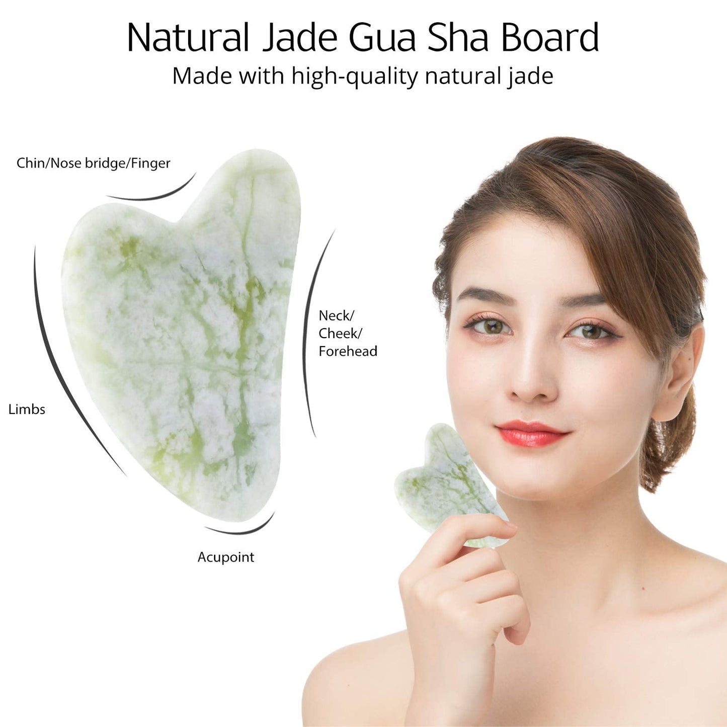 BAIMEI IcyMe Gua Sha & Jade Roller Facial Tools Face Roller and Gua Sha Set for Puffiness and Redness Reducing Skin Care Routine, Self Care Gift for Men Women - Green