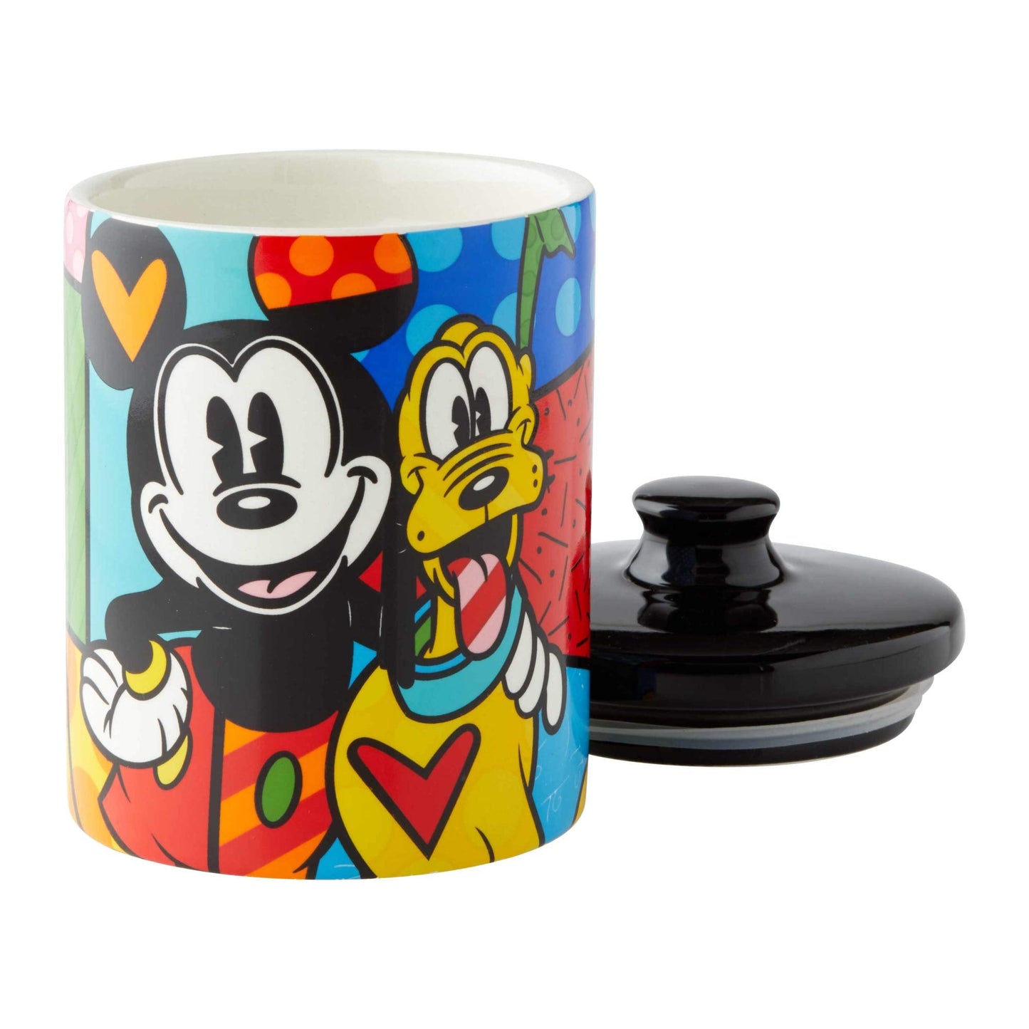 Enesco 6004977 Disney by Britto Mickey Mouse and Pluto Candy Jar Canister, 6 Inch