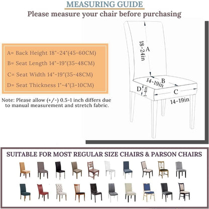 DLMWELL Stretch Chair Covers Slipcovers Set of 6 Black Stretchable Dining Chair Slipcover Washable Removable for Kitchen,Hotel,Restaurant