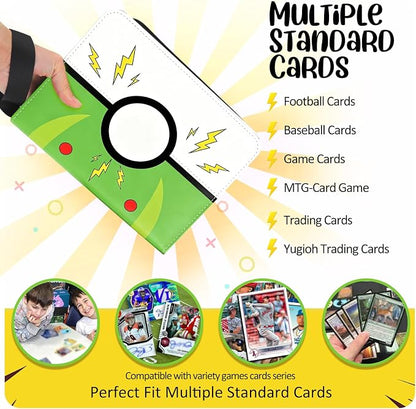 Collectible Trading Card Albums, 400 Card Holders with 50 Removable Sleeves, Portable 4 Pockets Collectible Trading Card Binder, PU Card Collection Binder for MTG, TCG, Sport Card, Game Cards