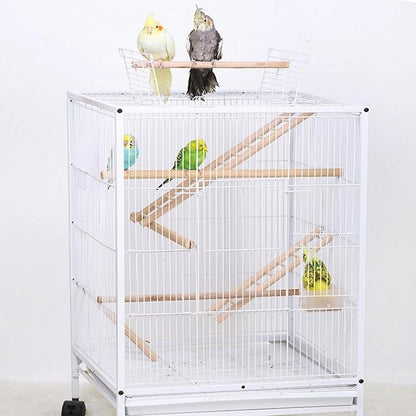 2pcs Birdie Basics Wooden Ladder for Bird Cage Climbing Ladder Toy for Parakeets Parrots Cockatoo (6 Step & 8 Step)