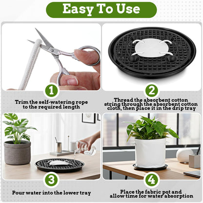 Yuanan 4 Pack 14 Inch Self-Watering Fabric Pot Base,Plant Saucers for Indoors, Plastic Plant Saucer Stand Elevated Plants Saucer Stand for Non-Woven Planter Flower Pot Growth Tent Indoor Outdoor