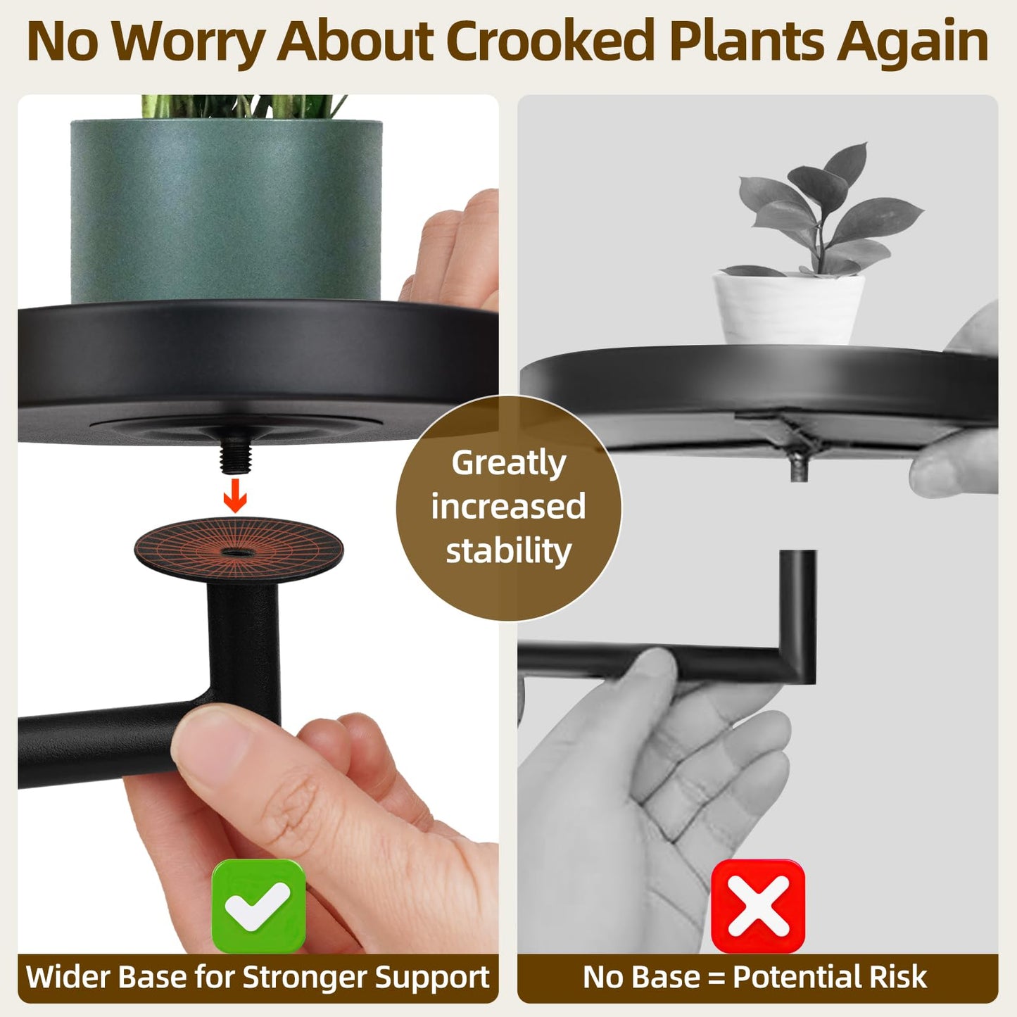 FAMIFAVOR Rotating Window Plant Shelves with Adjustable Knobs, 3 Tiers Metal Wall Shelf for Plants Indoor, Sturdy Hanging Plant Holder, Window Wall Decor & Gardening Gifts (Black)