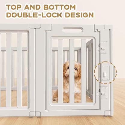 Dog Playpen, Clear Dog Pen, Dog Pen Indoor, Easy to Install and Remove Dog Play Pen, Puppy Playpen Suitable for Dogs, Cats,Dog Playpen Indoor (White, 30.3 inch Height, 10 Panels)