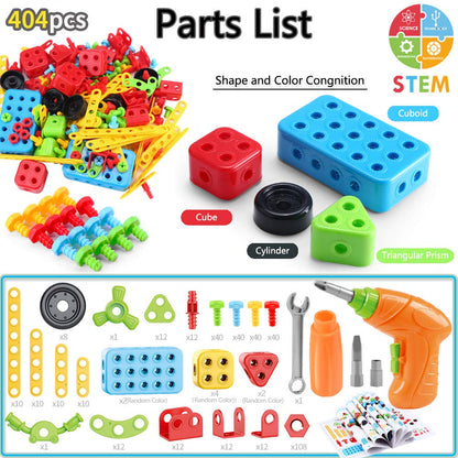 COUOMOXA 404 Pcs Building Toys STEM for Kids: 62 DIY Demo Models Construction Creative Set - Educational Toy for 5 6 7 8 9 10+ Years Old Kids Home School - Birthday Gift for Boys Girls