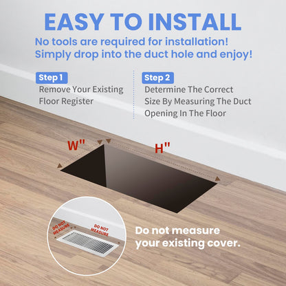 Howeall 4x10 Inches Heavy Duty Walkable Floor Register - Easy Adjust Air Supply Lever Decorative Floor Vent Covers - Savannah Design Vent Covers for Home - Antique Brass