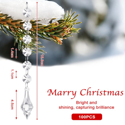 Nuenen 100 Pcs Acrylic Hanging Crystals for Centerpieces Chandelier Clear Crystal Garland Strands Ornament Acrylic Clear Beads Prisms Pendant for Christmas Tree Window Home Decoration(Lantern)