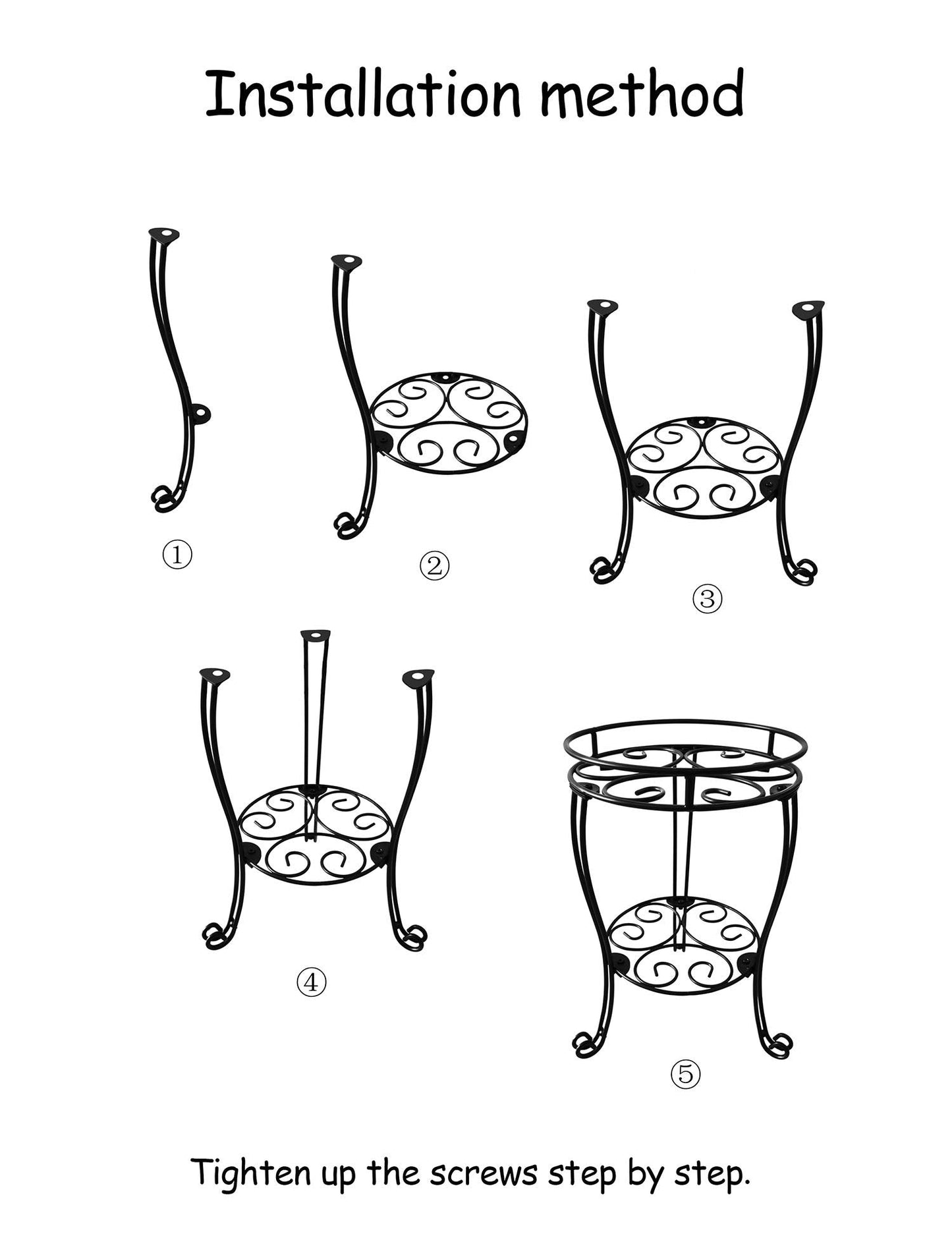 TREEZITEK 11.8 inches Diameter Tall Metal Plant Stand for Indoor or Outdoor,Heavy Duty Flower Pot Stand Rack Holds Big Heavy Plants,Black (18.9 INCHES TALL)