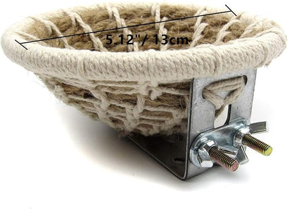 Bird Breeding Nest Bed Hut Toy with Warm Comfortable Mat Handmade Cotton Weave Hemp Rope Hatching Hut Cave Cage Accessories for Parakeet Conure Cockatiel Canary Finch Lovebird Budgie (B: HEMP)