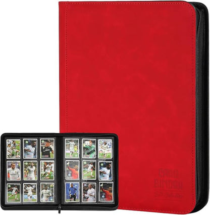 Trading Card Binder, Premium 9 Pocket Double Sided 540 Pocket PU Card Collection Binder, Collectible Trading Card Albums for MTG, TCG, Sport Card, Game Cards (Red)