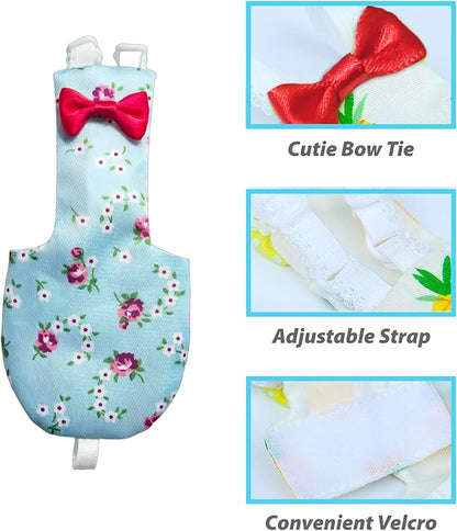 UKJENT Bird Diaper Protective Parrot Nappy - 2 Pack, Reusable Flight Suit with Waterproof Inner Layer, Washable Cute Urine Wet Suit for Cockatiel Monk Parakeet Sun Parakeet Lory(S)