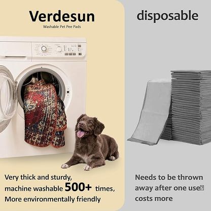 Washable Pee Pads for Dogs, Reusable Puppy Potty Training Pads, Ultra-Absorbent Thick Waterproof Leak-Proof Non-Slip Pads & Mat for Crate, Playpen, Floor, Whelping & Housebreaking , 2 Pack 36"x36"