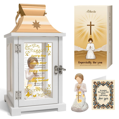 Christian Gifts for Women Faith, Inspirational Gift, Prayer of Peace Figurine Lantern, Religious Gifts for Female Men, Spiritual Gift