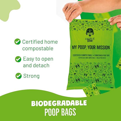 Certified Compostable Dog Poop Bags – ASTM D6400 Plant-Based Cornstarch Biodegradable Pet Waste Bags, Extra Thick Leak-Proof, Fits Standard Dispensers (120)