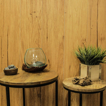 Blown Molten Glass and Carved Wood Hands Decorative Bowls, Vases, and Terrariums, 6 Inches High