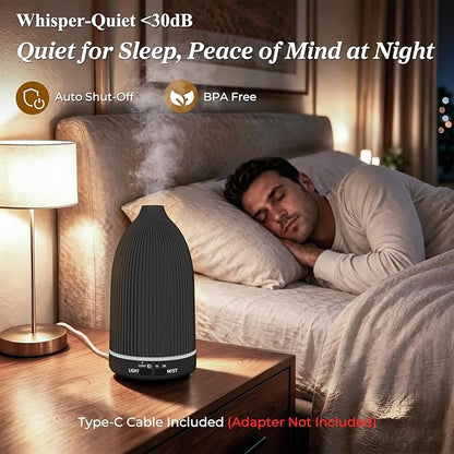 URPOWER 150ML Essential Oil Diffuser Ultrasonic Cool Mist Humidifier with 7 LED Lights, Timer & Auto-Off Quiet Aromatherapy Scent Diffuser for Home Bedroom Office Relaxation