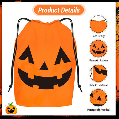 KERINGO 50 Pack Halloween Trick or Treat Party Favors Drawstring Party Favor Bags Translucent frosted Halloween Goodie Bags Gift Packaging Storage for Kids Boys Birthday Supplies 7.08 x 9.84 Inch