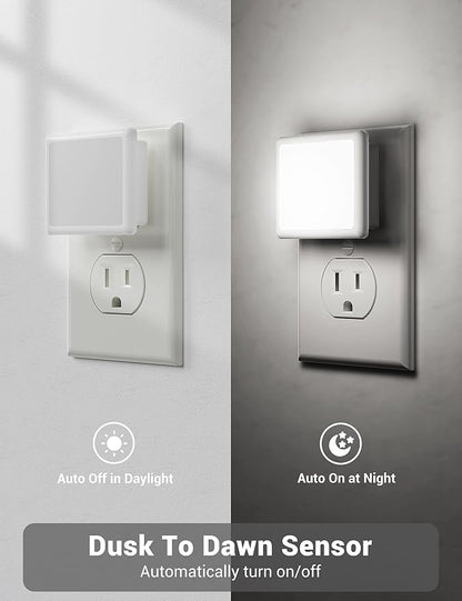 JandCase Night Lights Plug into Wall, LED Night Light with Light Sensors[2 Pack], 5000K Bright Night Light for Bathroom,Nightlight Plug in Suitable for Living Room, Adults, Hallway