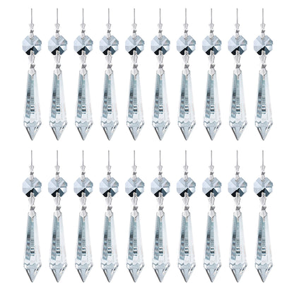 H&D HYALINE & DORA 20PCS 55mm Clear Chandelier Icicle Crystal Prisms Lamp Decoration