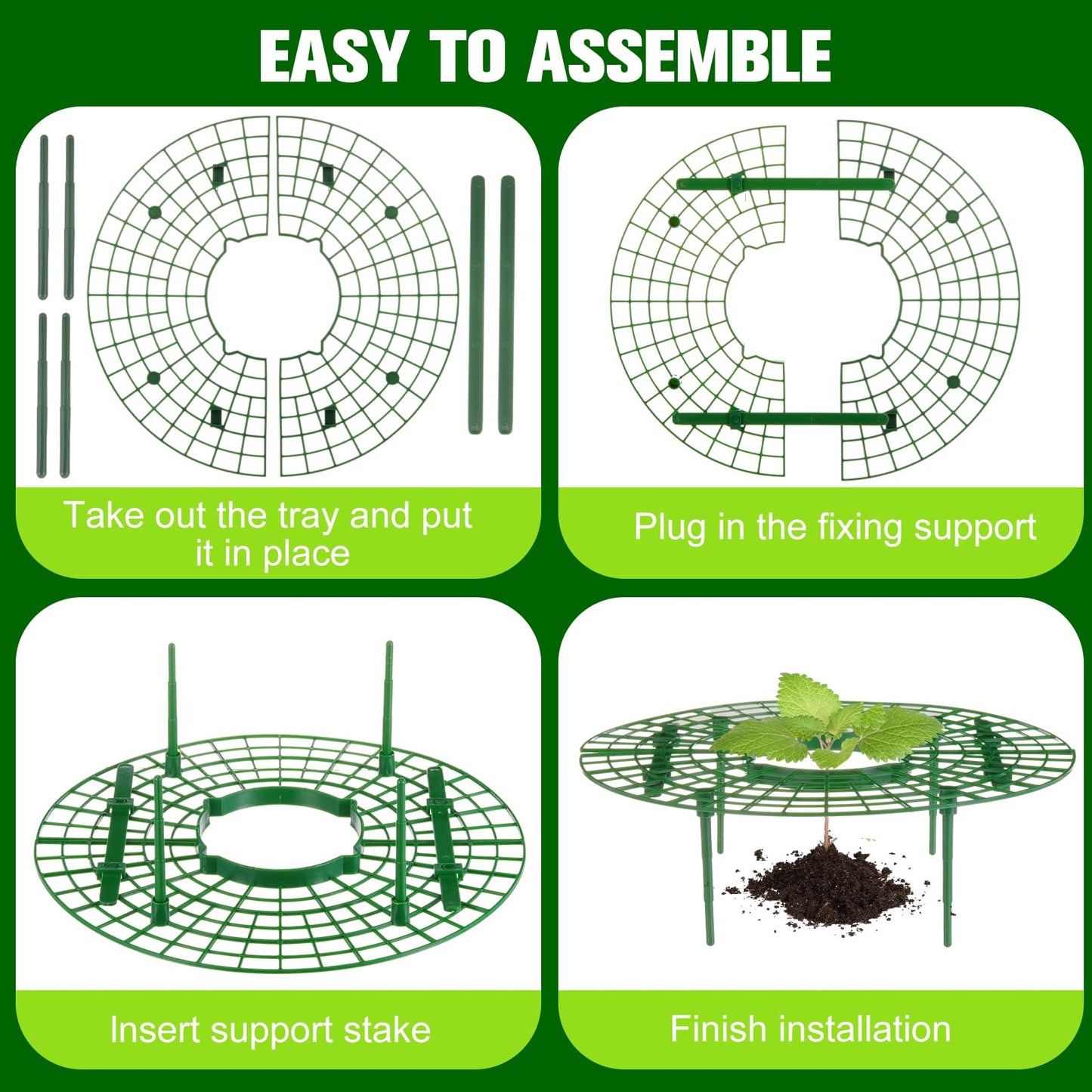 Irenare 24 Pack Strawberry Plant Support with Plant Labels Large Size Strawberry Growing Racks Growing Frame Stand Holder for Keeping Garden Strawberry Clean
