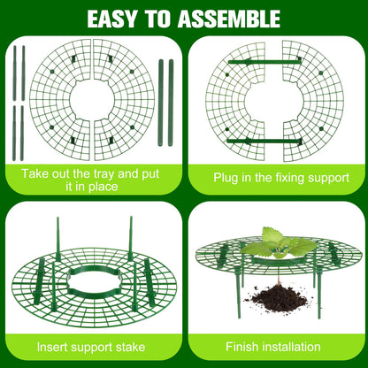Irenare 24 Pack Strawberry Plant Support with Plant Labels Large Size Strawberry Growing Racks Growing Frame Stand Holder for Keeping Garden Strawberry Clean