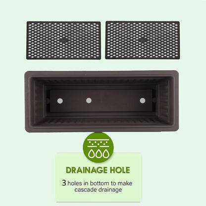 TEANDE 2 Pack Vertical Raised Garden Bed, 5-Tier Elevated Planter Box w/Drainage System & 4 Hooks for Herbs Vegetables Flowers, Vertical Garden Planter for Patio Yard Indoor Outdoor, Black