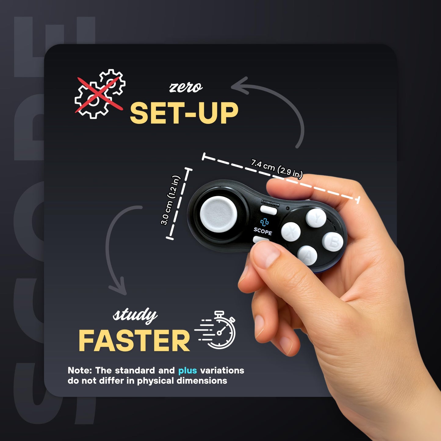 Scope Remote- Remote for Anki. Customizable with Anki Add-on, Compatible with Windows, Mac, iOS, iPad, and Android. Quizlet Compatible, Anki Controller. Midnight Black, Plus (16-18 Hours Battery)