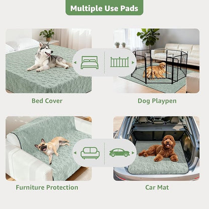 LOOBANI Washable Pee Pads for Dogs: 2 Pack Super Absorbent Reusable Puppy Pads, Leakproof and Waterproof Dog Training Pads Whelping Pads for Potty, Floor, Crate, Couch Bed and Travel, 31"x36"