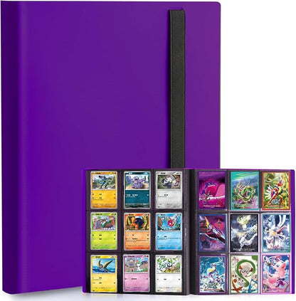 Card Binder, 9 Pocket Trading Card Album Folder,20 Pages, 360 Card Capacity Sports Card Binder, Premium Card Binders Compatible with MTG, TCG, Baseball Cards (Purple)