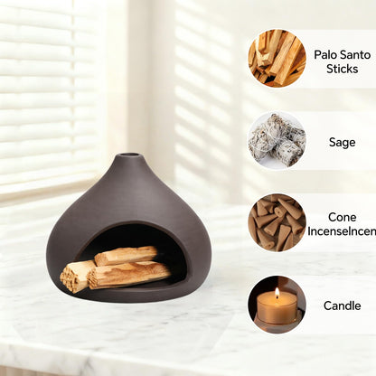 Palo Santo Holder, A Mini Chimney for Burning Palo Santo Sticks and Sage, Chimeneas Incense Holder, Cone Burner Smudge Bowls for Yoga and Meditation Rooms, Incense Bowls