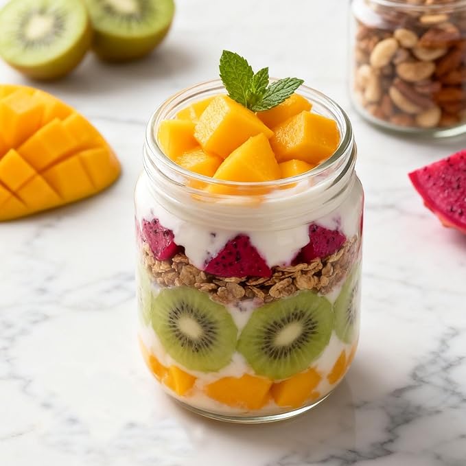 Overnight Oats Containers with Lids, 16oz Wide Mouth Mason Jars with Lids, 3 Pack Glass Jars with Airtight lid for Chia Pudding Yogurt Salad, Meal Prer Oatmeal Jars, Gray
