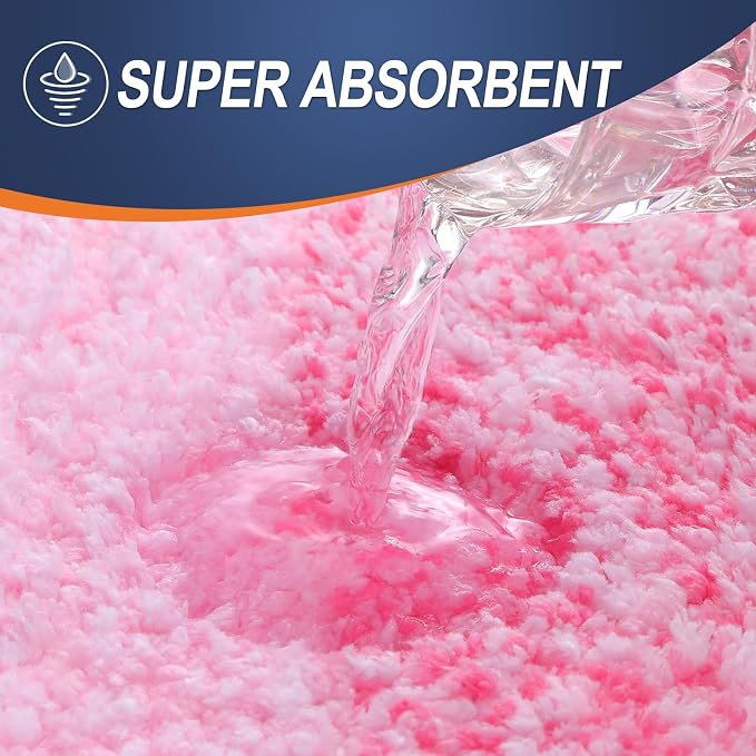 OLANLY Bathroom Runner Rugs Mat 44x24, Extra Soft Absorbent Microfiber Bath Rugs, Rubber Backing, Quick Dry, Washable Long Bath Mats for Bathroom Floor, Tub and Shower, Home Decor Accessories, Pink