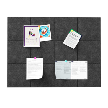 Baysola Felt Bulletin Board Panels 48 x 36 Inch Self Adhesive Wall Tiles Cork Board Alternative for Office Classroom Photos Notes 12 Pack
