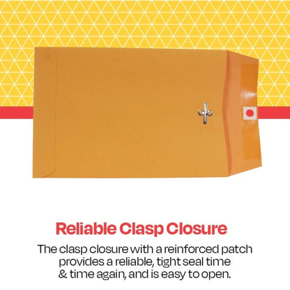 School Smart - 85038 Kraft Envelope with Clasp, 6 x 9 Inches, Pack of 100