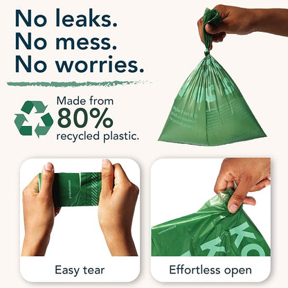 80% Recycled Plastic Dog Poop Bags – Extra Thick, Leak Proof Waste Bags, Big Dog Approved (Lavender, 540 Bags)