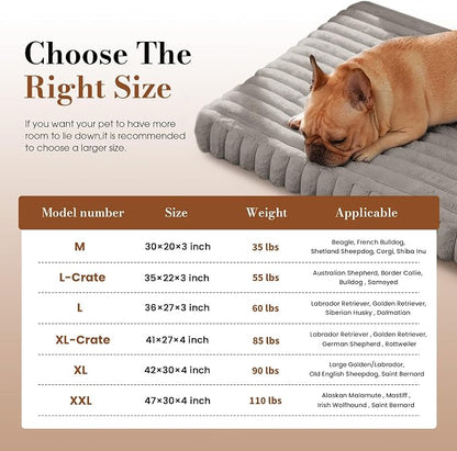 Dog Beds for Extra Large Sized Dog, Orthopedic Pet Bed with Waterproof Lining, Soft Short Plush Surface & Egg Crate Foam, Machine Washable Pet Mat with Removable Cover & Anti Slip Bottom