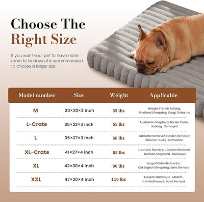 Dog Beds for Large Sized Dog, Orthopedic Pet Bed with Waterproof Lining, Soft Short Plush Surface & Egg Crate Foam, Machine Washable Pet Bed with Removable Cover & Anti Slip Bottom