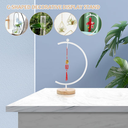 SHINEOFI Ornament Display Stand with Base Iron Hook Rack for Hanging Glass Vase Holder Terrarium Air Plant Holder Stylish Home Decor for Wedding and Office