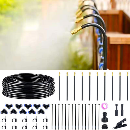 Thiswing 360° Adjustable Drip Irrigation System - 30 FT Garden Watering System with 10 Nozzles, Raised Bed Sprinkler Irrigation System, Garden Mister for Yard, Lawn, Plants, 5/16" Tubing