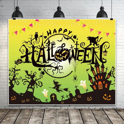Happy Halloween Backdrop 10x8ft Green Halloween Party Backdrop Haunted Castle Ghost Scary Graveyard Pumpkin Lantern Witch Photo Background Spooky Party Decoration Banner