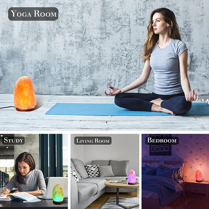 MINGRI Himalayan Salt Lamp Night Light Rock 16 Colors Changing Updated,USB Remote Control Natural Rock Lamp Dimmable Crystal Pink Salt Table Lamps for Office,Home Deco,Yoga,Holiday Gift