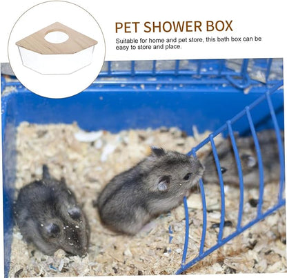 Beavorty Pet Sand Bath Hamster Dust Bath Small Bathtub for Chinchilla Easy Observation