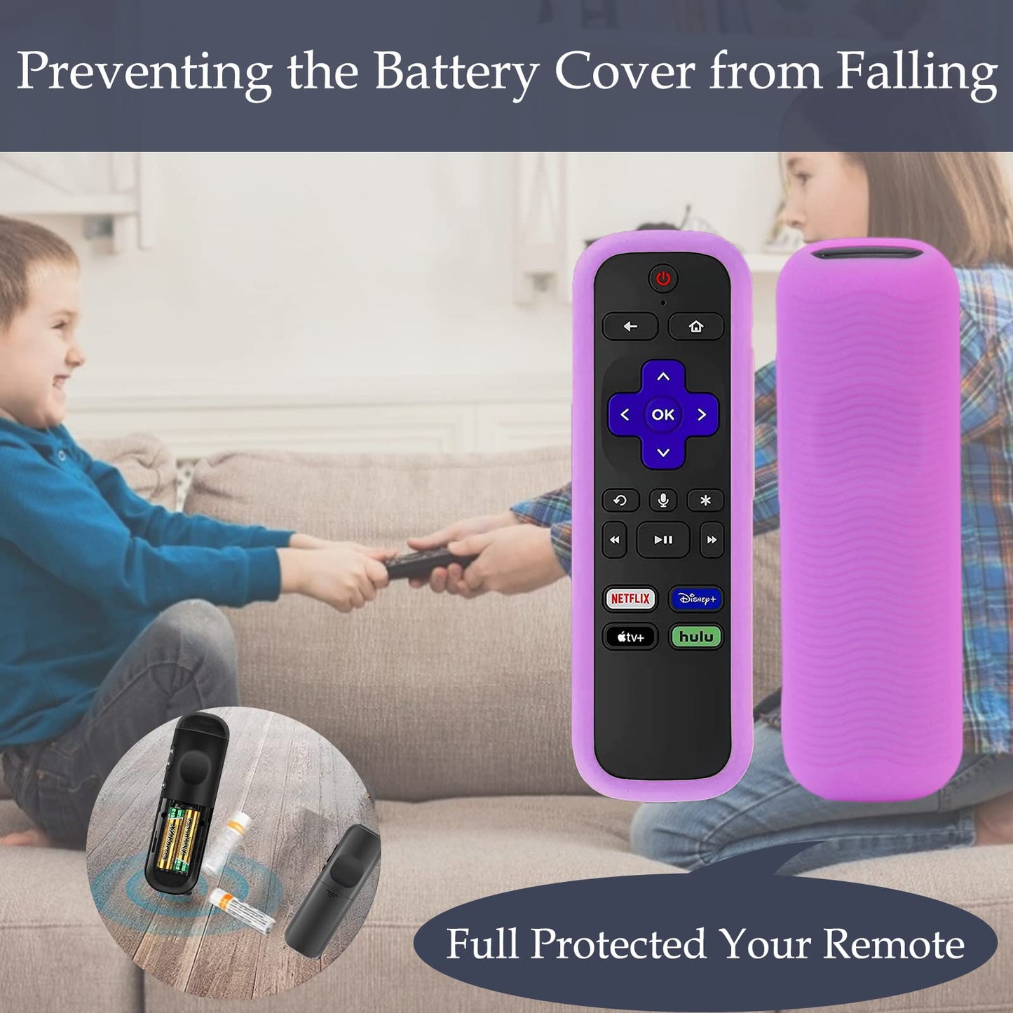 Silicone Protective Controller Cover fits for Roku TV Voice Remote | Element Roku | Westinghouse Roku TV Controller Cover,Glow in The Dark
