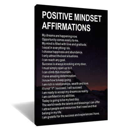 Motivational Wall Art Inspirational Entrepreneur Quote Canvas Print Positive Mindset Affirmations Picture Poster Decor Artwork for Modern Home Bedroom Office Stretched and Framed [12''W x 18''H]